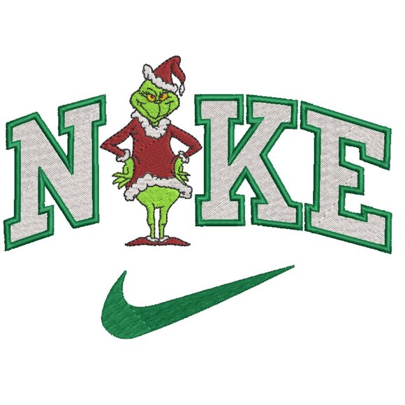 Nike Grinch Christmas HOODIE Embroidered Adult Unisex Sweatshirt - Picture 2 of 4